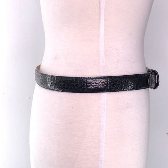 Brighton Women\'s Sz 32 Belt Black Croc Pattern #24703 Sliver Hardware Buckle main image 16